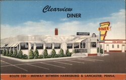 Clearview Diner Lancaster, PA Postcard Postcard Postcard