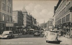 East Main Street Waterbury Postcard