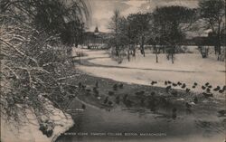 Winter Scene, Simmons College Boston, MA Postcard Postcard Postcard