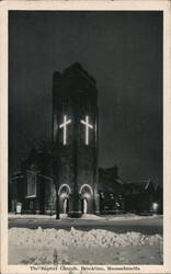 The Baptist Church Brookline Postcard