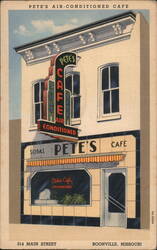 Pete's Air-Conditioned Cafe Boonville Missouri Postcard Postcard Postcard