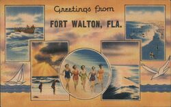 Greetings from Fort Walton, FLA. Postcard