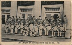 Leslie J. Campbell Post American Legion Drum Corps Postcard