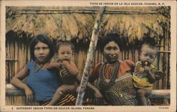 Four Different Indian Types Panama Postcard Postcard Postcard