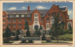 Sarah Williams Dormitory, Michigan State College Postcard