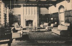 Reception Parlor, Madame Cadillac Hall, Marygrove College Detroit, MI Postcard Postcard Postcard