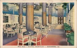 Hotel Bentley Mirror Room Alexandria, LA Postcard Postcard Postcard