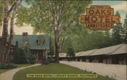 The Oaks Motel Mount Shasta California Postcard Postcard Postcard