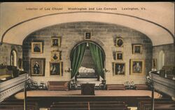 Interior of Lee Chapel Washington and Lee Campus Postcard