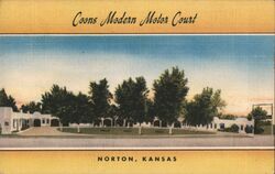 Coons Modern Motor Court Norton Kansas Postcard