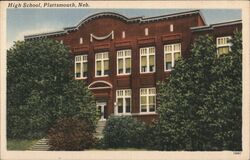 High School, Plattsmouth Postcard