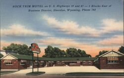 Rock Trim Motel, Sheridan Postcard