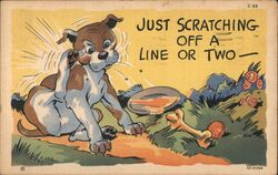 Just Scratching Off a Line or Two Comic, Funny Postcard Postcard Postcard