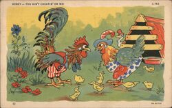 Honey You Ain't Cheatin' on Me Comic Chicken Postcard Comic, Funny Ray Walters Postcard Postcard Postcard