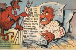 Nightmare of Taxes Again Comic Postcard Postcard