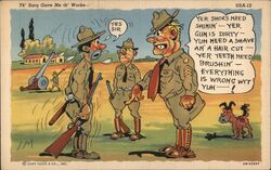 Th' Sarg Gave Me th' Works Comic Military Postcard Postcard