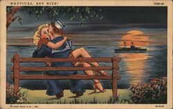 Nautical, But Nice Sailor Couple Postcard