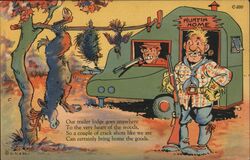 HUNTIN HOME Trailer Lodge Postcard