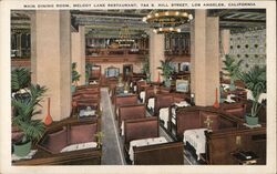 Main Dining Room, Melody Lane Restaurant, 744 S. Hill Street Postcard