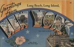 Greetings from New York Long Beach, NY Postcard Postcard Postcard