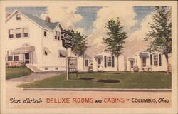 Van Horn's Deluxe Rooms and Cabins Columbus, OH Postcard Postcard Postcard