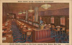 Main Dining Room, Solowey's Restaurant Postcard