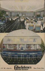 Gluckstern's Kosher Restaurant Interior 157 W 49th St New York City, NY Postcard Postcard Postcard