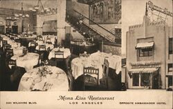 Mona Lisa Restaurant Los Angeles Postcard