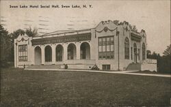 Swan Lake Hotel Social Hall Postcard