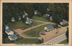 Northland Cabin Court Aerial View Lake George, NY Postcard Postcard Postcard