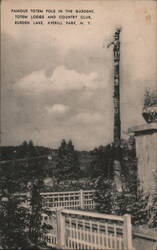 Famous Totem Pole, Totem Lodge Postcard