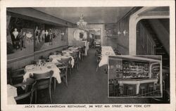 Jack's Italian-American Restaurant Interior 344 West 46th Street New York, NY Postcard Postcard Postcard