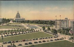 Hotel Continental Facing Capitol Plaza Washington DC Postcard