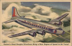 Eastern's Giant Douglas Silverliners Bring a New Degree of Speed to Air Travel Aircraft Postcard Postcard Postcard