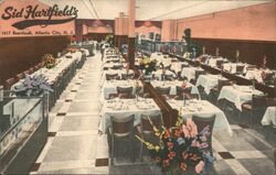 Sid Hartfield's Restaurant Interior Atlantic City New Jersey Postcard Postcard Postcard