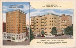 New Ebbitt and Grafton Hotels Washington DC Postcard