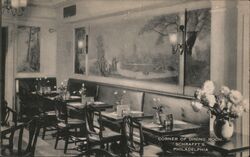 Corner of Dining Room, Schrafft's Philadelphia Postcard