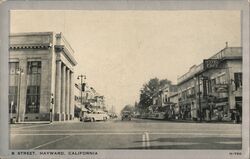 B Street, Hayward California Postcard