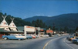 Street Scene Cherokee North Carolina Gene Aiken Postcard Postcard Postcard