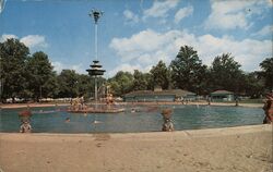 Swimming Pool Forest Park Brazil Indiana Postcard