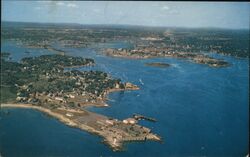 Portsmouth New Hampshire Aerial View Postcard