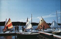 Evanston YMCA Camp Echo Sailboats Long Lake Postcard