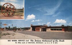 Big Wheel Service Restaurant Grayling Michigan Postcard