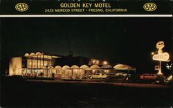 Golden Key Motel Fresno California Postcard