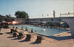 Hyannis Harborview Motel Swimming Pool Postcard