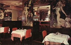 Cafe des Artistes Restaurant Interior NYC Postcard