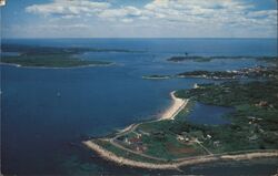 Aerial View of the Famous Nobska Point Woods Hole Massachusetts Postcard Postcard Postcard