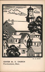 Center Methodist Church Provincetown MA Postcard