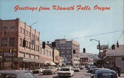 Street Scene, Klamath Falls, Oregon Postcard