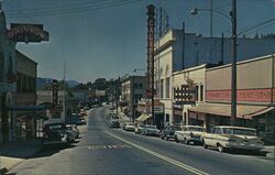 Dunsmuir, CA - California Theater & Hotel Rainbow Postcard